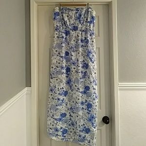 Strapless floral dress